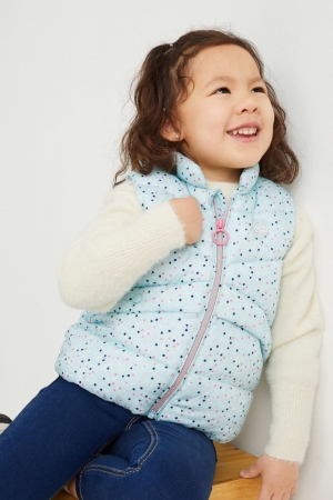 Bundy C&A Prešívané Gilet Polka Dot Dievcenske Svetlo Modre | 0524KHDTG