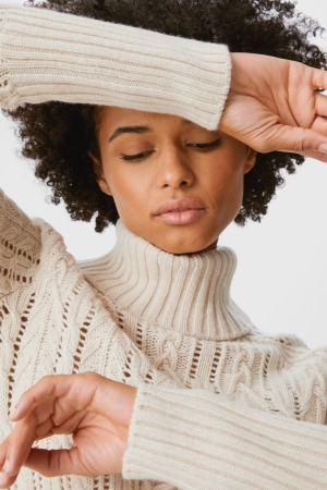 Jumpers C&A Polo Neck Cashmere Blend Recycled Damske Svetlo Hnede | 3758GLKOH