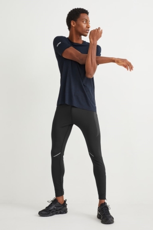 Nohavice C&A Active Leggings Panske Čierne | 3098PAEUY