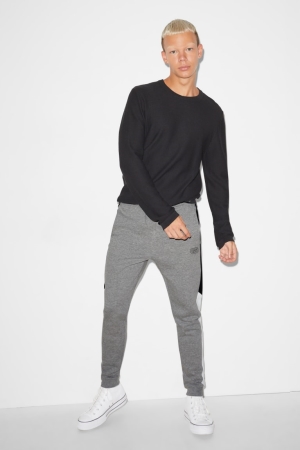 Nohavice C&A Clockhouse Joggers Panske Svetlo Siva | 4907LOFCK