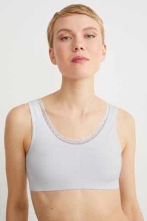 Spodne Pradlo C&A Multipack Of 2 Bralette Lycra® Damske Biele | 0362RJEQP