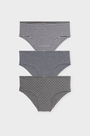 Spodne Pradlo C&A Multipack Of 3 Hipster Briefs Organic Bavlnene Dievcenske Siva | 0938JDIES