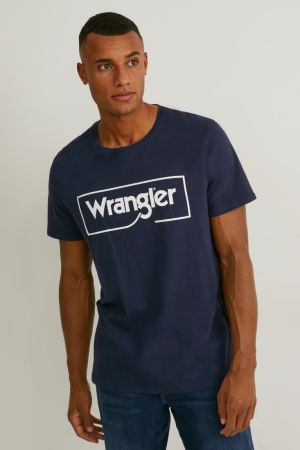 Tricko C&A Wrangler Panske Čierne | 6472TJHNG