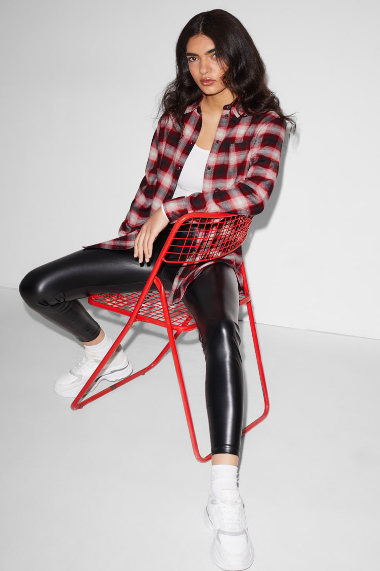 Blúzky C&A Clockhouse Check Damske Červené Čierne | 3572ARTQE