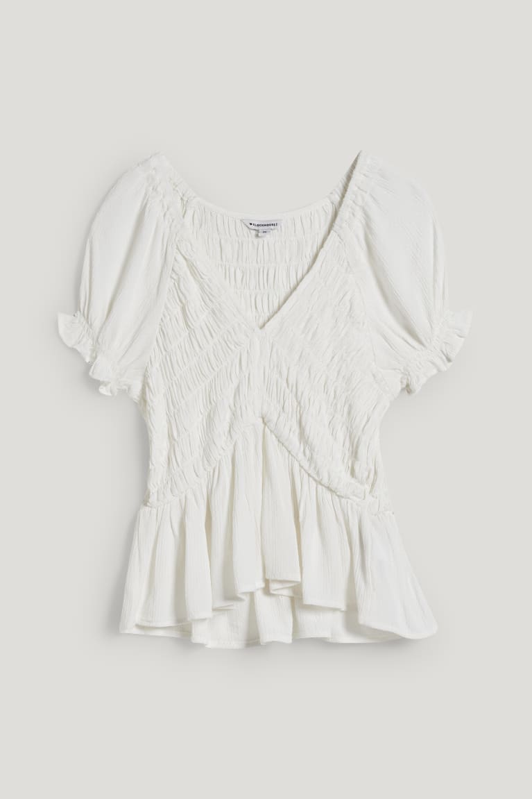 Blúzky C&A Clockhouse Livaeco™ Fibres Damske Biele | 0436PAWIO