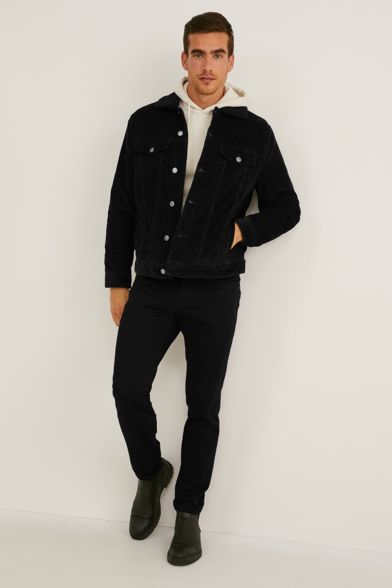 Bundy C&A Corduroy Panske Čierne | 9761SECOT