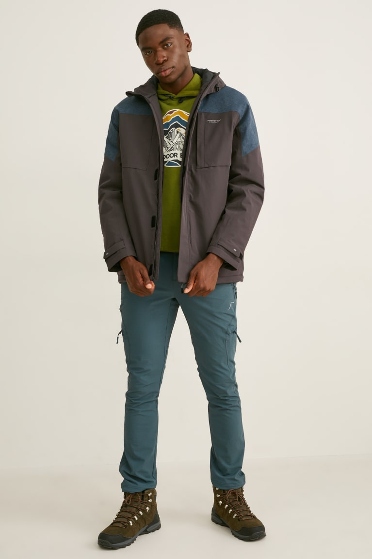 Bundy C&A Outdoorove With Hood Panske Siva Tyrkysové | 0418DWOSK