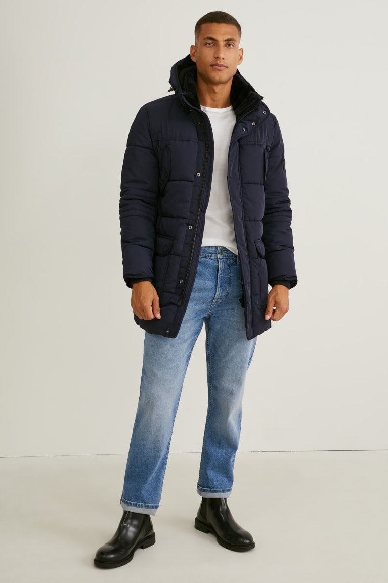 Bundy C&A Parka With Hood And Faux Fur Trim Zimná Panske Tmavo Modre | 9263TAPWO