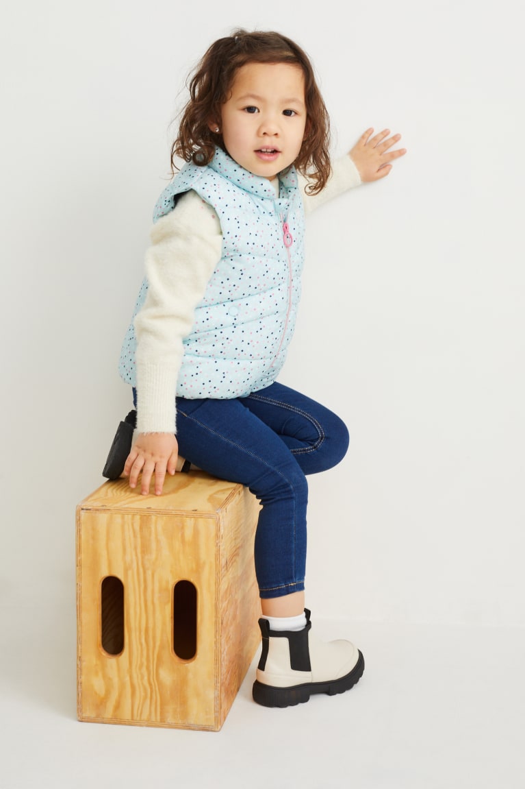 Bundy C&A Prešívané Gilet Polka Dot Dievcenske Svetlo Modre | 0524KHDTG