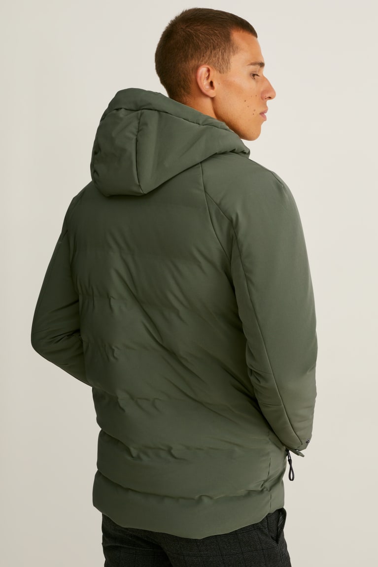 Bundy C&A Prešívané With Hood Recycled Panske Tmavo Zelene | 0582YRKFE