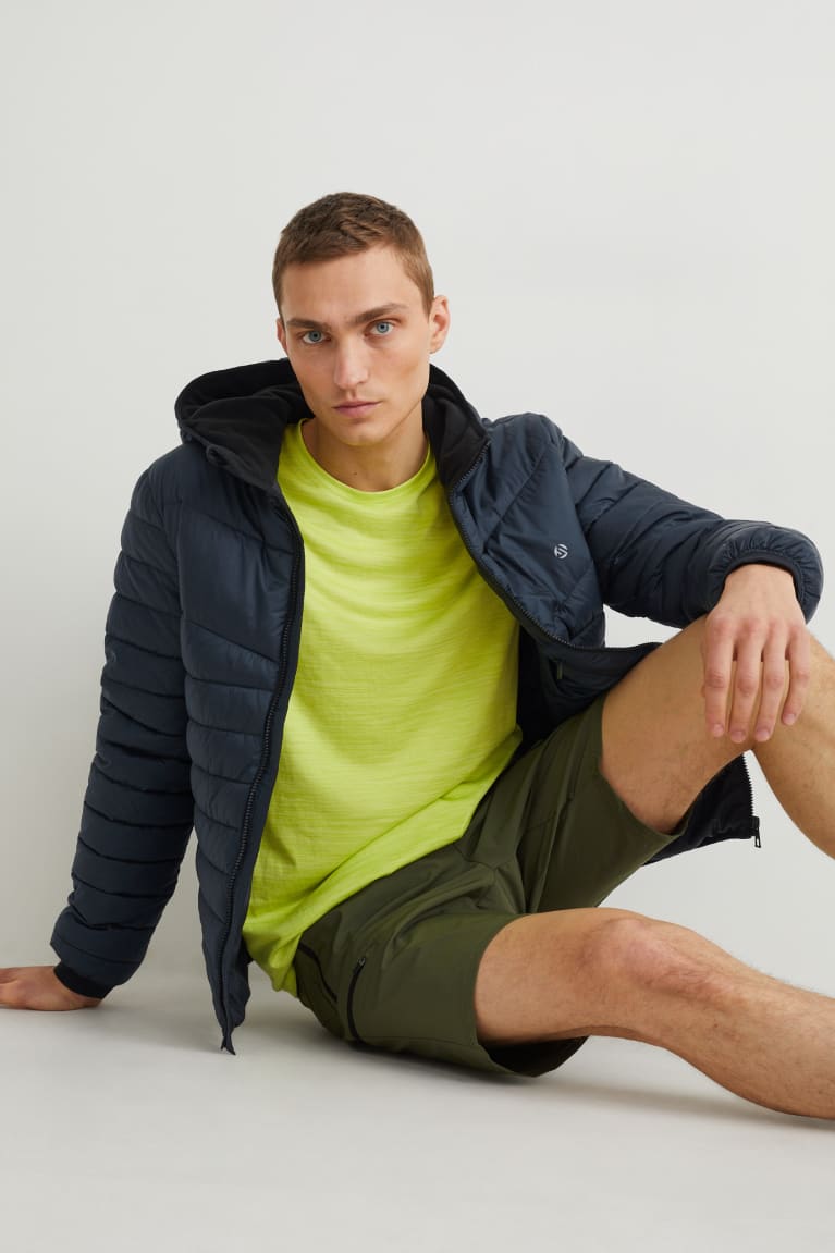 Bundy C&A Prešívané With Hood Recycled Panske Tmavo Siva | 8429HPAIR