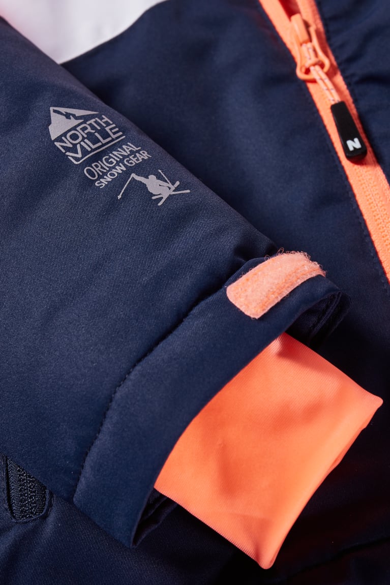 Bundy C&A Ski With Hood Recycled Dievcenske Biele Oranžové | 5417XJEAC