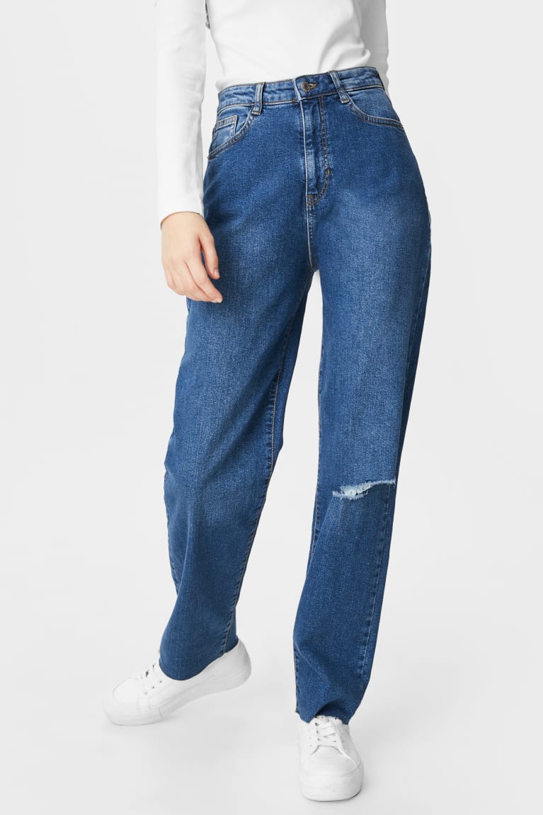 Džínsy C&A Clockhouse Loose Fit High Pásom Damske Modre | 4706LBQPK