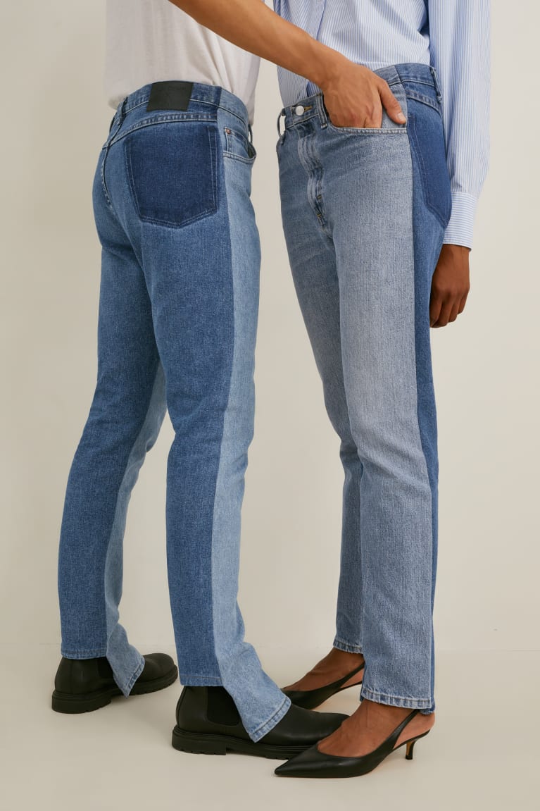 Džínsy C&A E.L.V. Denim Rovno High Pásom Genderneutral Recycled Panske Modre Svetlo Modre | 8213QNYUX