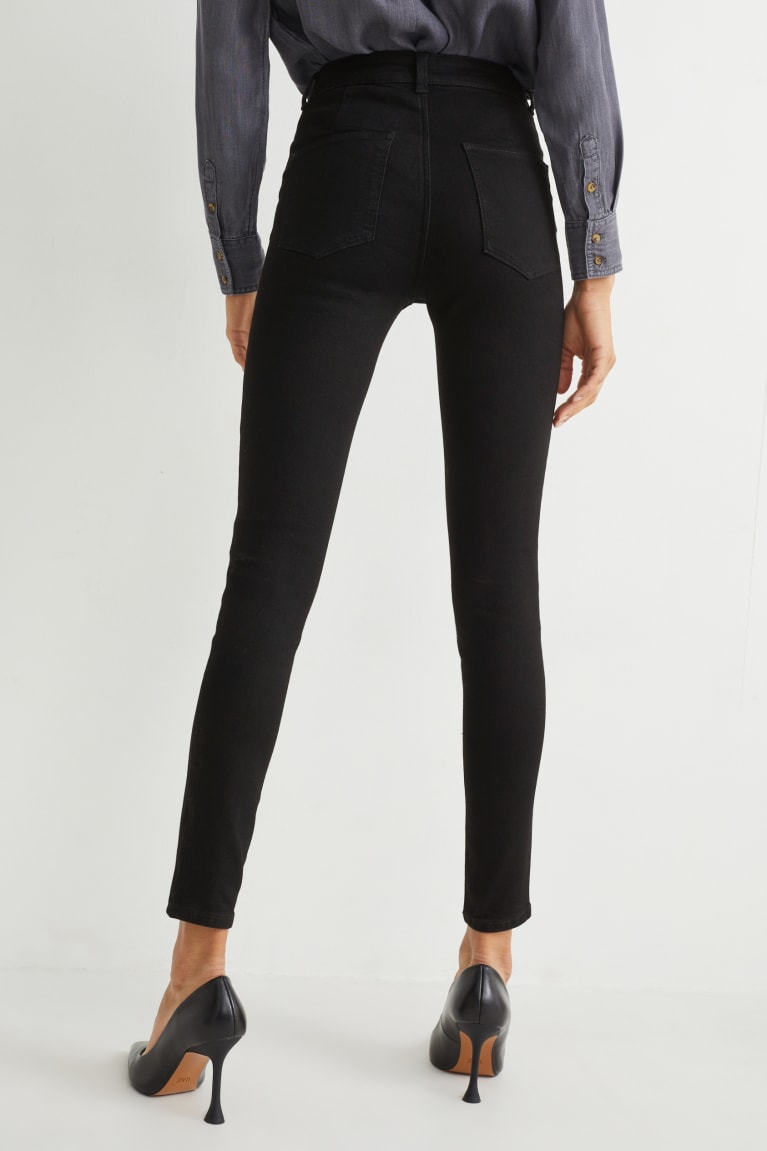 Džínsy C&A Jegging High Pásom Damske Čierne | 2085NMOXB