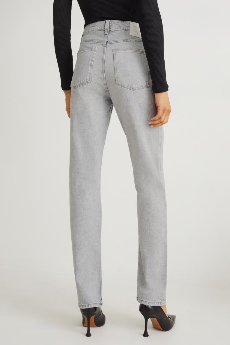 Džínsy C&A Rovno High Pásom Lycra® Damske Modre Svetlo Siva | 2870IVGOX