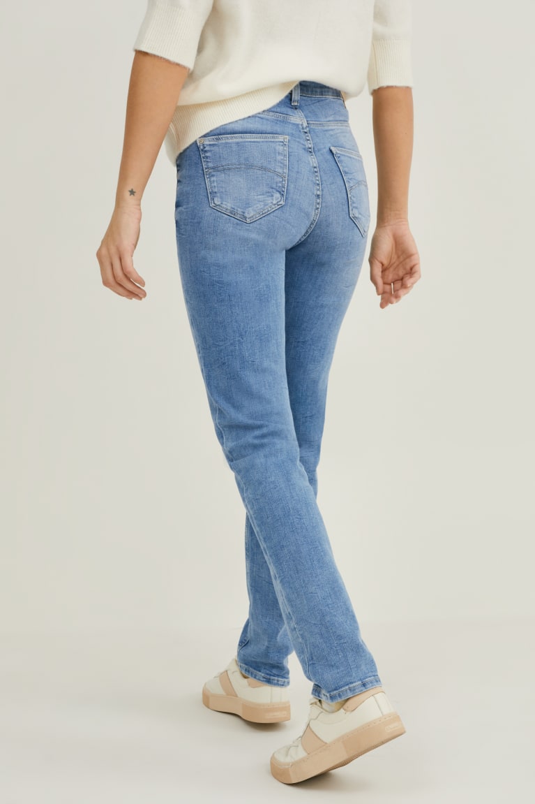 Džínsy C&A Slim High Pásom Recycled Damske Modre Svetlo Modre | 1503CHIWL