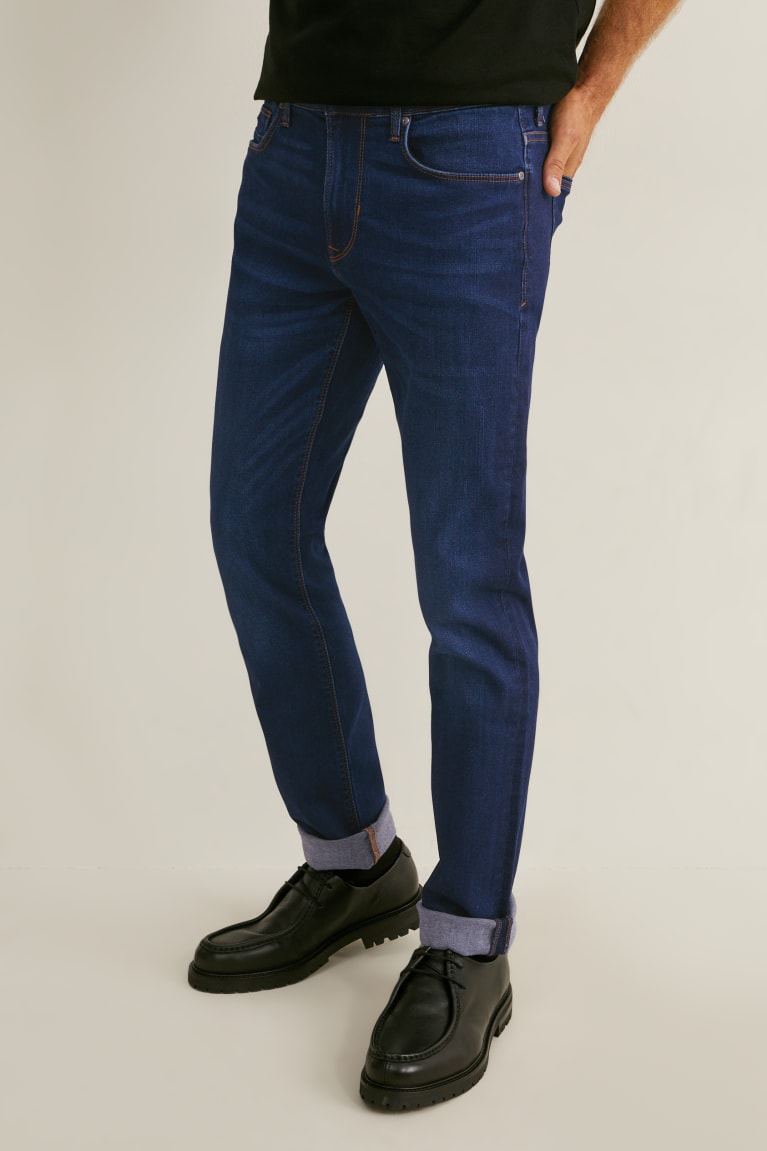 Džínsy C&A Slim Recycled Panske Modre Tmavo Modre | 1804NFTSU