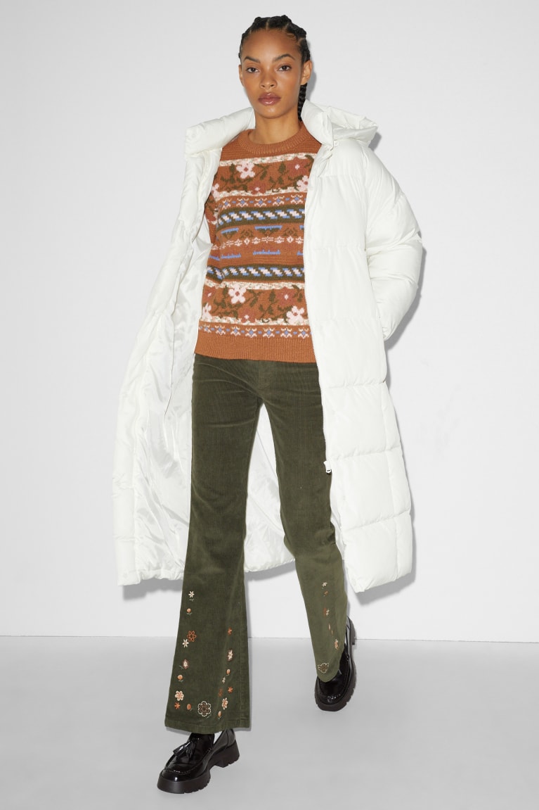 Jumpers C&A Clockhouse Floral Damske Hnede | 4256NFTQK