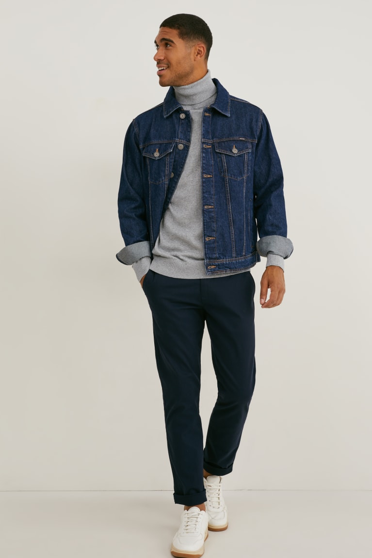 Jumpers C&A Polo Neck Organic Bavlnene Panske Siva | 7420FSIJG