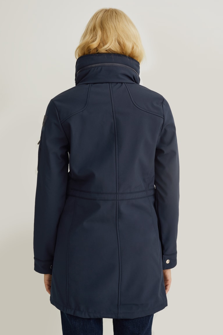 Kabáty C&A Softshell With Hood Bionic-finish®eco Recycled Damske Tmavo Modre | 3952WFDOI