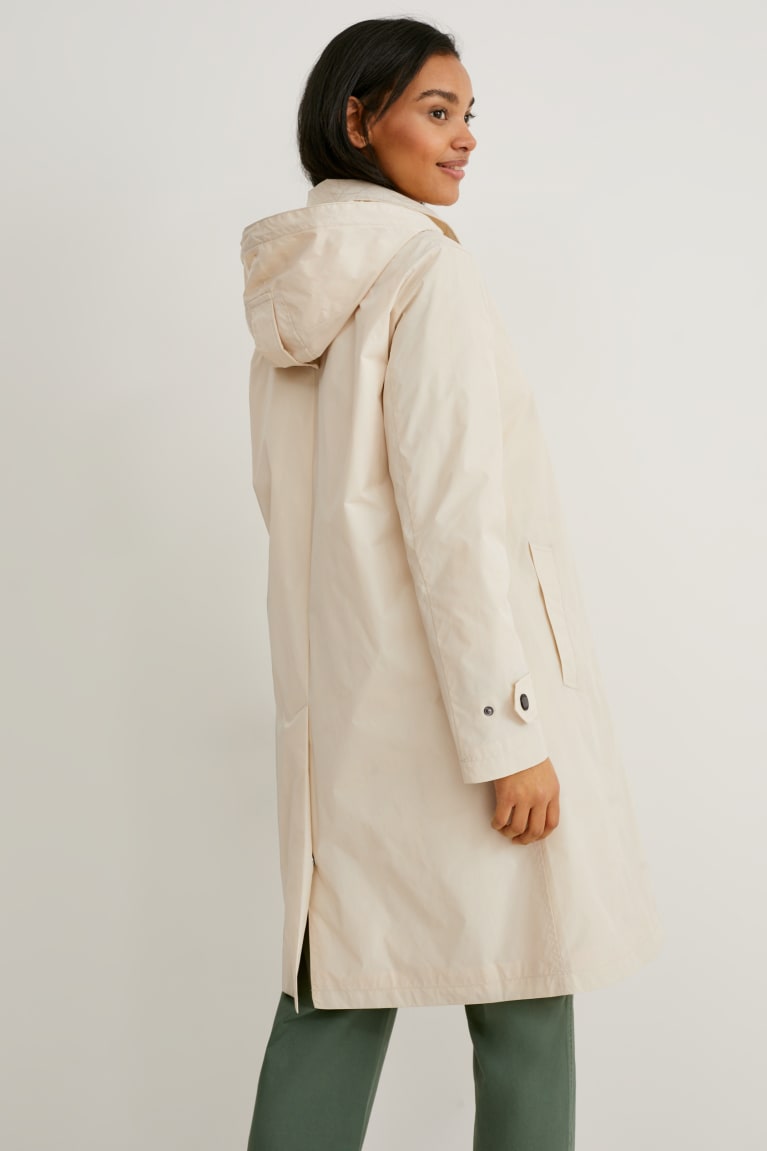Kabáty C&A Trench With Hood Bionic-finish®eco Damske Creme | 0456THENJ