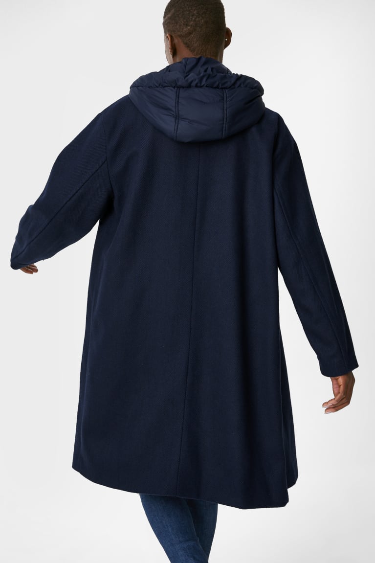 Kabáty C&A With Hood 2-in-1 Look Faux Recycled Damske Tmavo Modre | 3956EUDZS