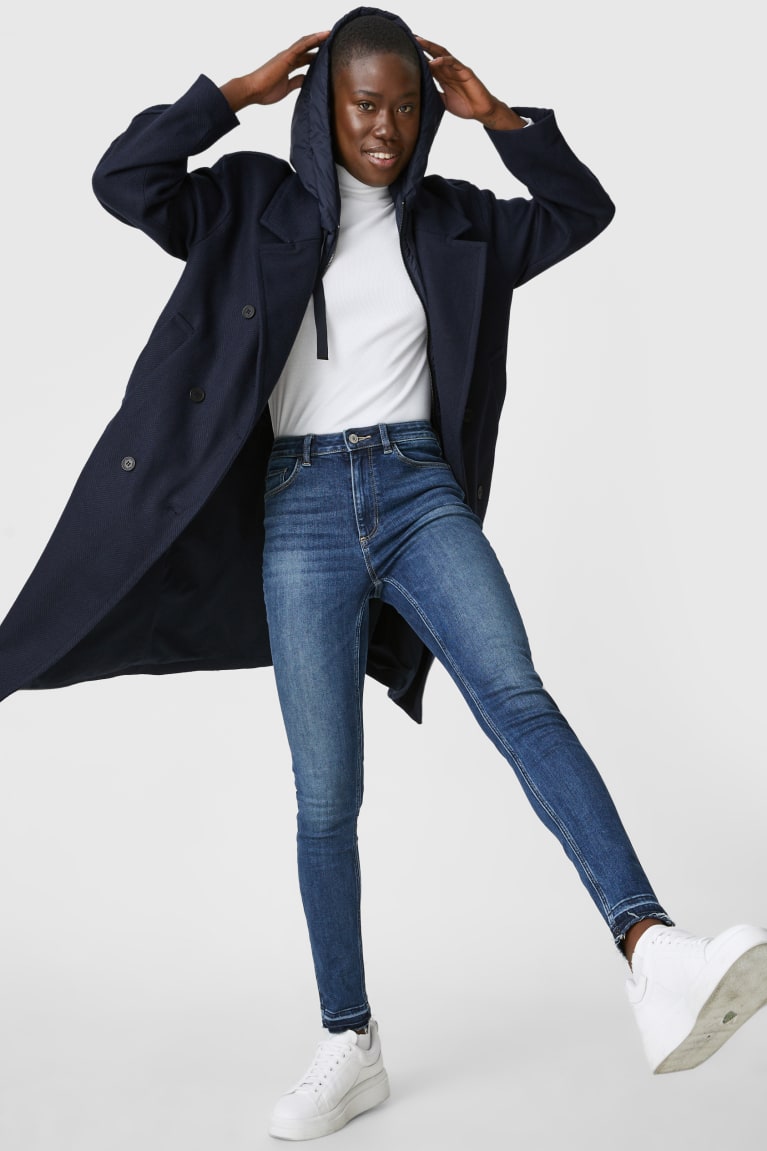 Kabáty C&A With Hood 2-in-1 Look Faux Recycled Damske Tmavo Modre | 3956EUDZS