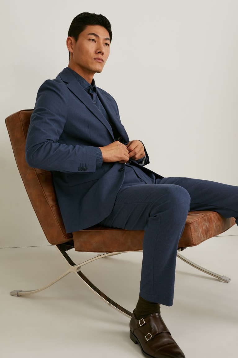 Kosele C&A Business Slim Fit Kent Collar Easy-iron Panske Tmavo Modre | 4172HJIYQ
