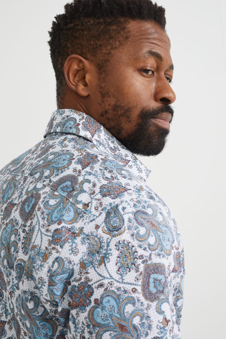 Kosele C&A Business Slim Fit Kent Collar Easy-iron Panske Multicoloured | 4908NGZHP