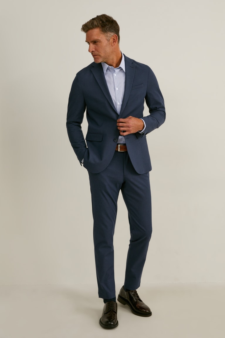 Kosele C&A Business Slim Fit Kent Collar Easy-iron Panske Svetlo Modre | 6071MJBEG