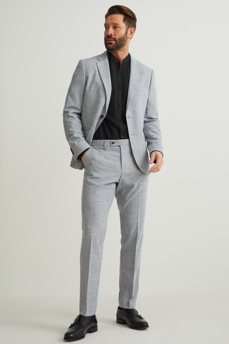 Kosele C&A Oxford Slim Fit Band Collar Panske Čierne | 2364VAXHY