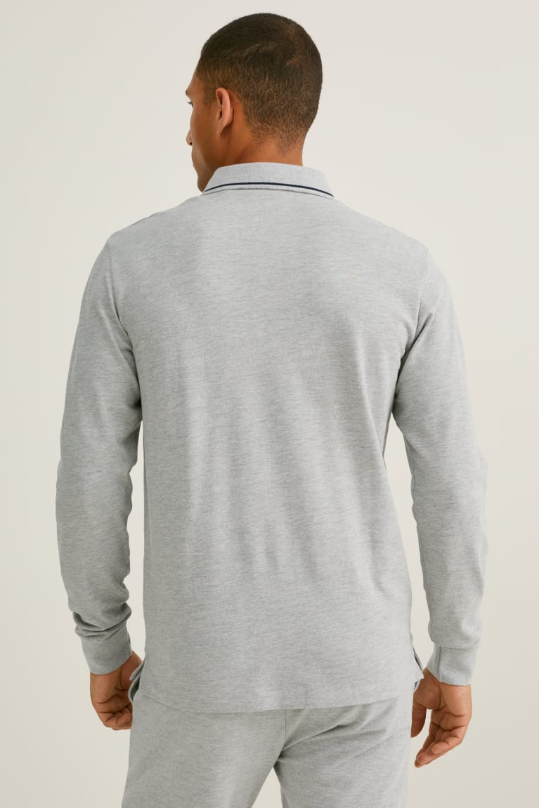 Kosele C&A Polo Flex Organic Bavlnene Lycra® Panske Siva | 0958HPLZN