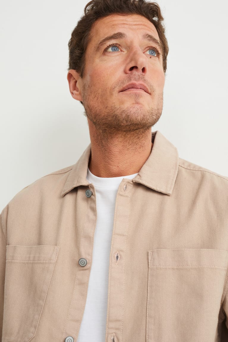 Kosele C&A Regular Fit Kent Collar Panske Béžové | 2584BGJDC