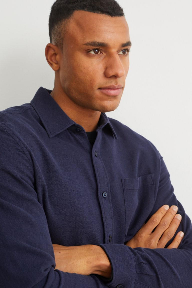 Kosele C&A Regular Fit Kent Collar Panske Tmavo Modre | 5931ICDLX