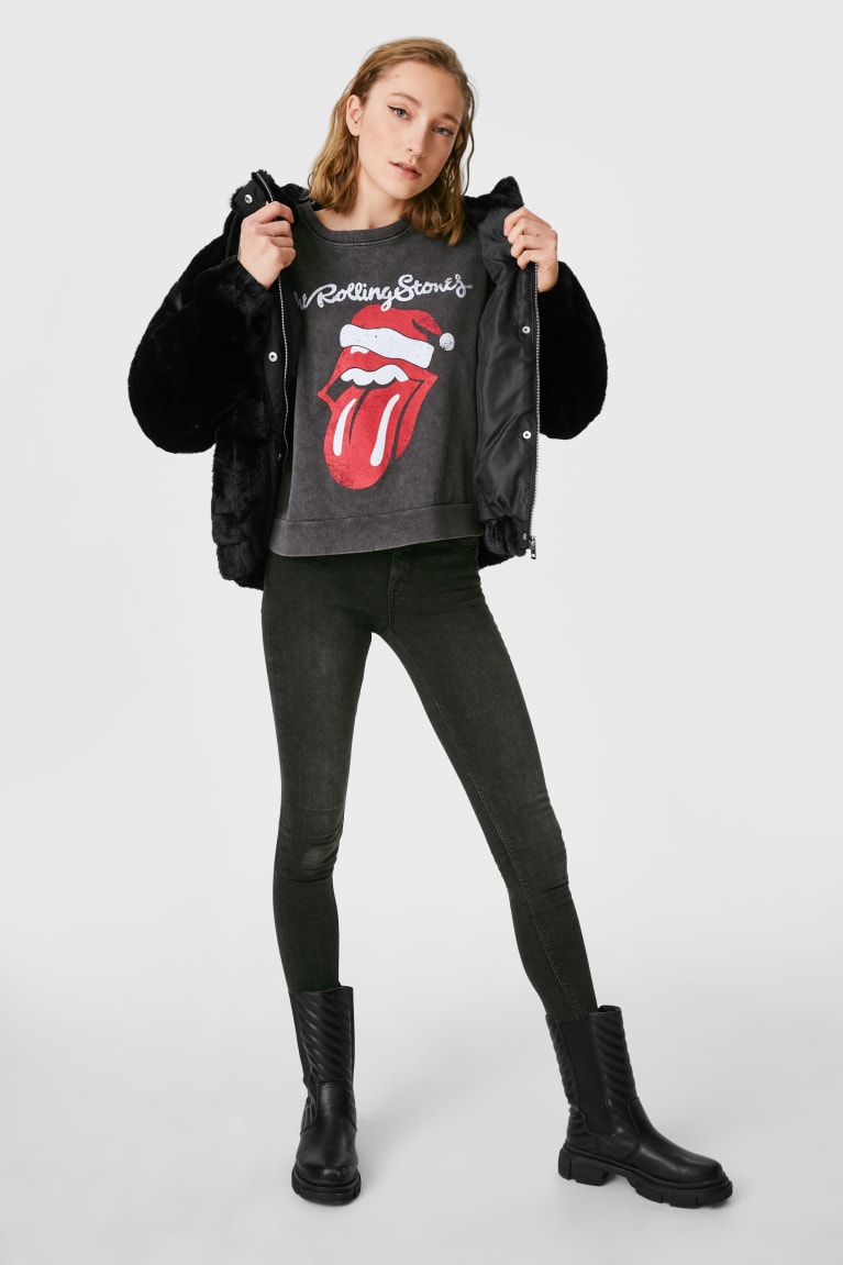 Mikiny C&A Clockhouse Christmas The Rolling Stones Damske Tmavo Siva | 6539XADJU