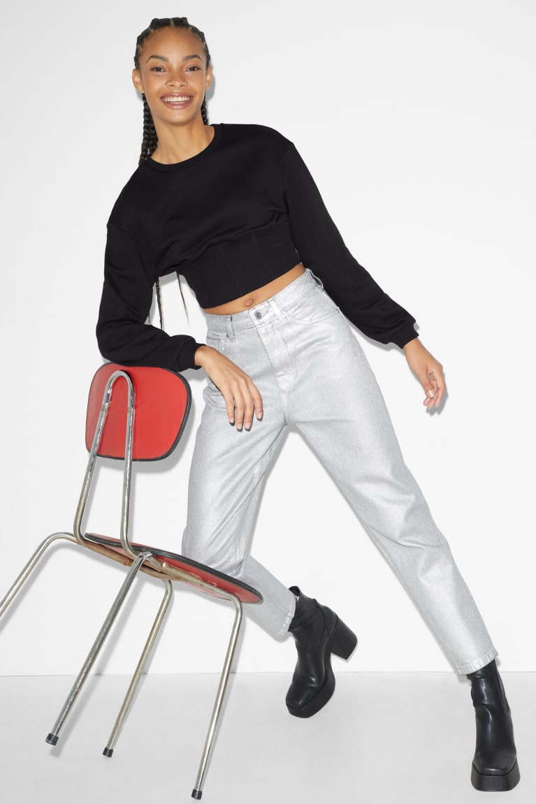 Mikiny C&A Clockhouse Cropped Damske Čierne | 7208ETDOV