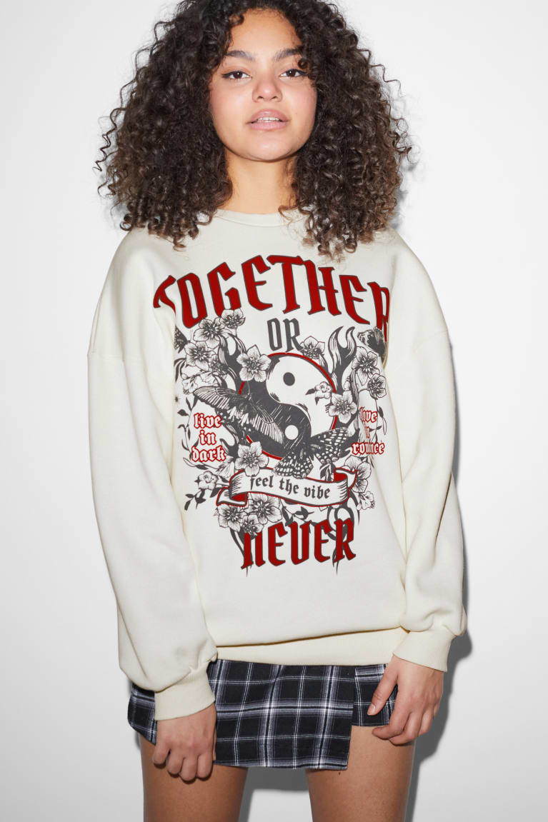 Mikiny C&A Clockhouse Damske Biele | 5841HTNSI