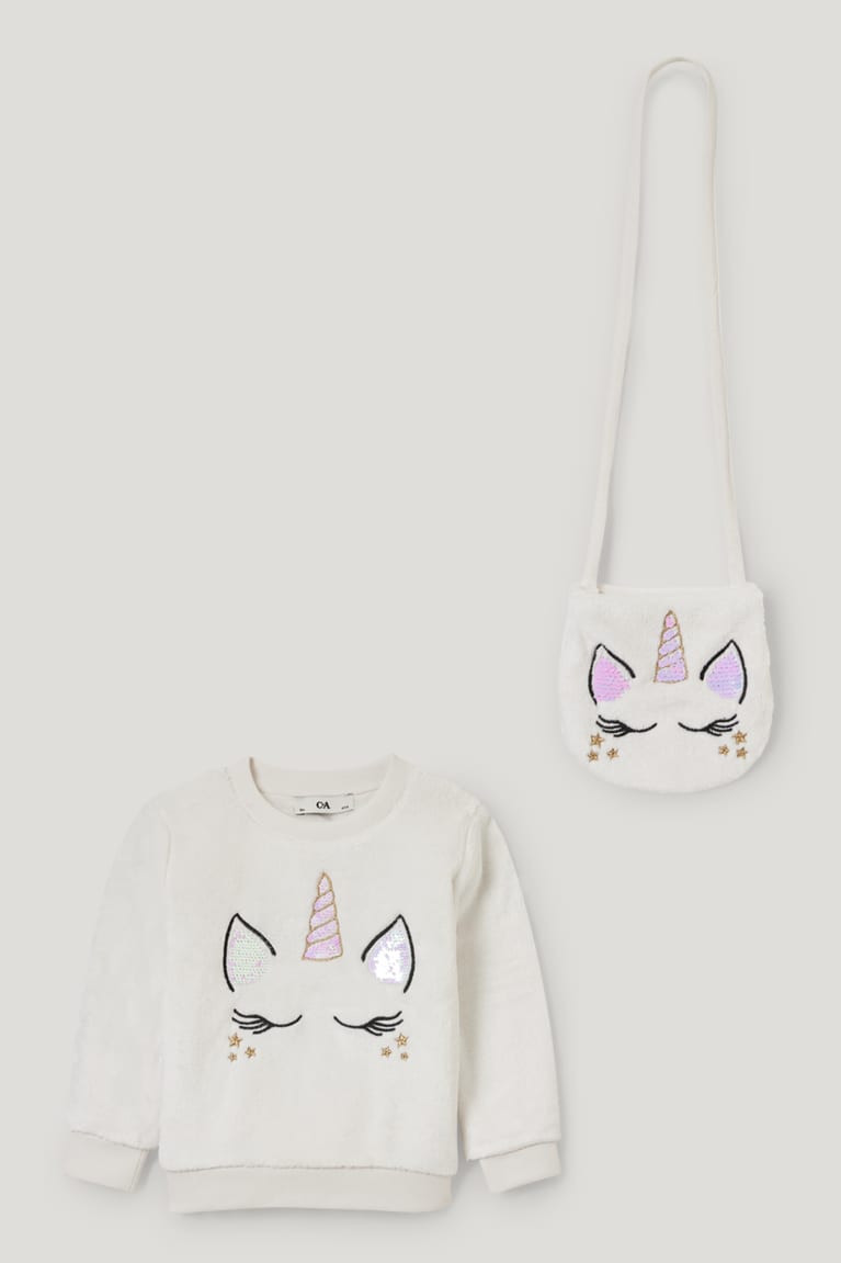 Mikiny C&A Unicorn Set And Bag 2 Piece Dievcenske Biele | 2506PSKMN