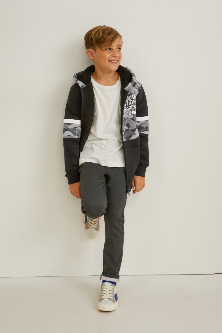 Mikiny C&A Zip-through With Hood Dievcenske Čierne | 5142RHAEY