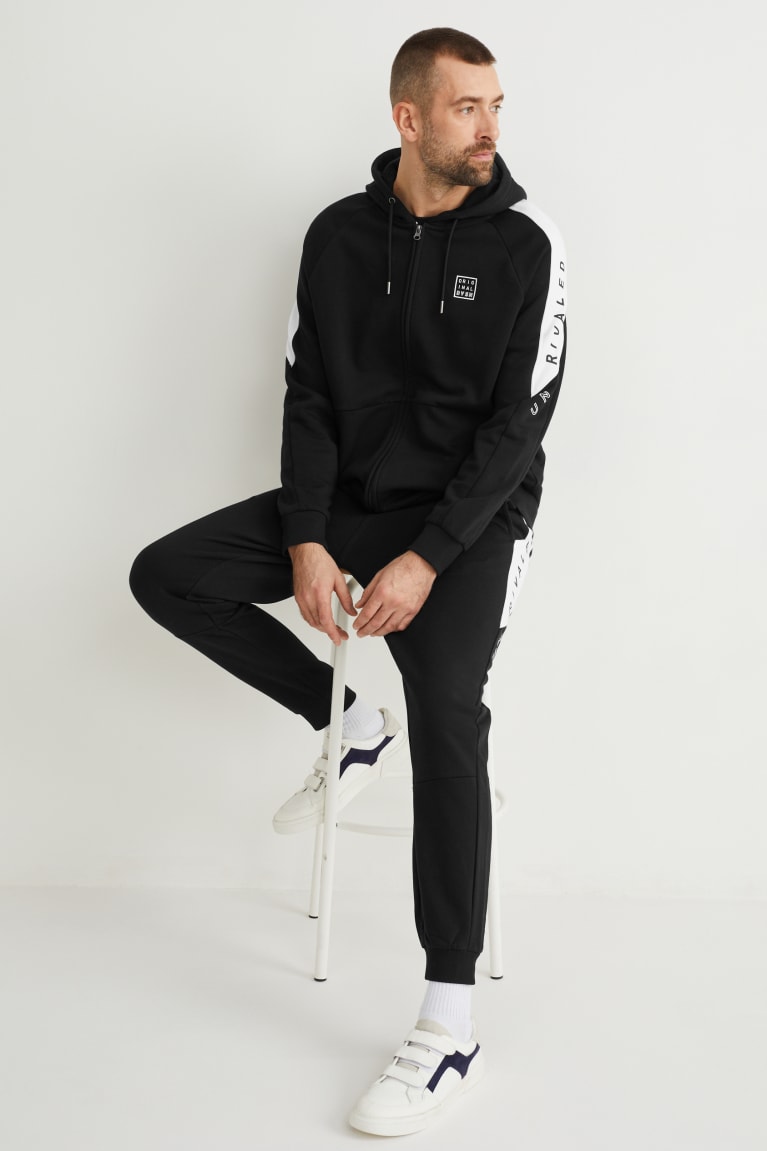 Mikiny C&A Zip-through With Hood Panske Čierne | 8456OFGBP