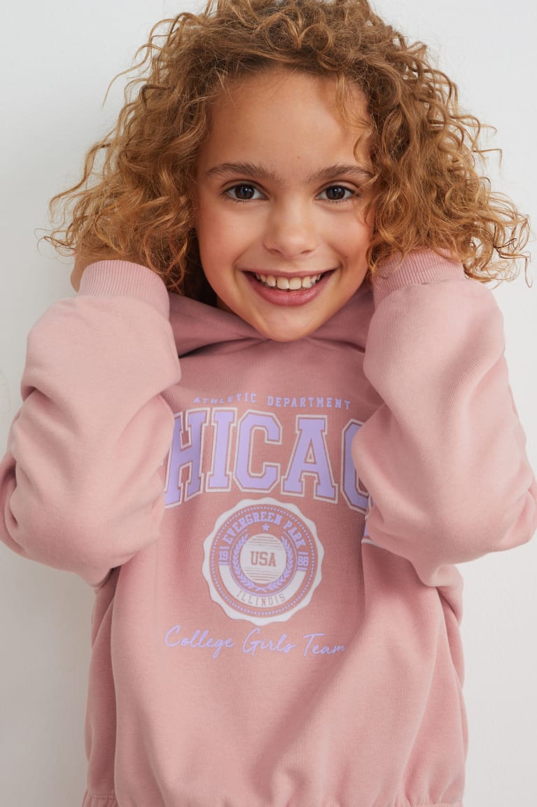 Mikiny S Kapucňou C&A Set And Joggers 2 Piece Dievcenske Ruzove | 1469ORKYH