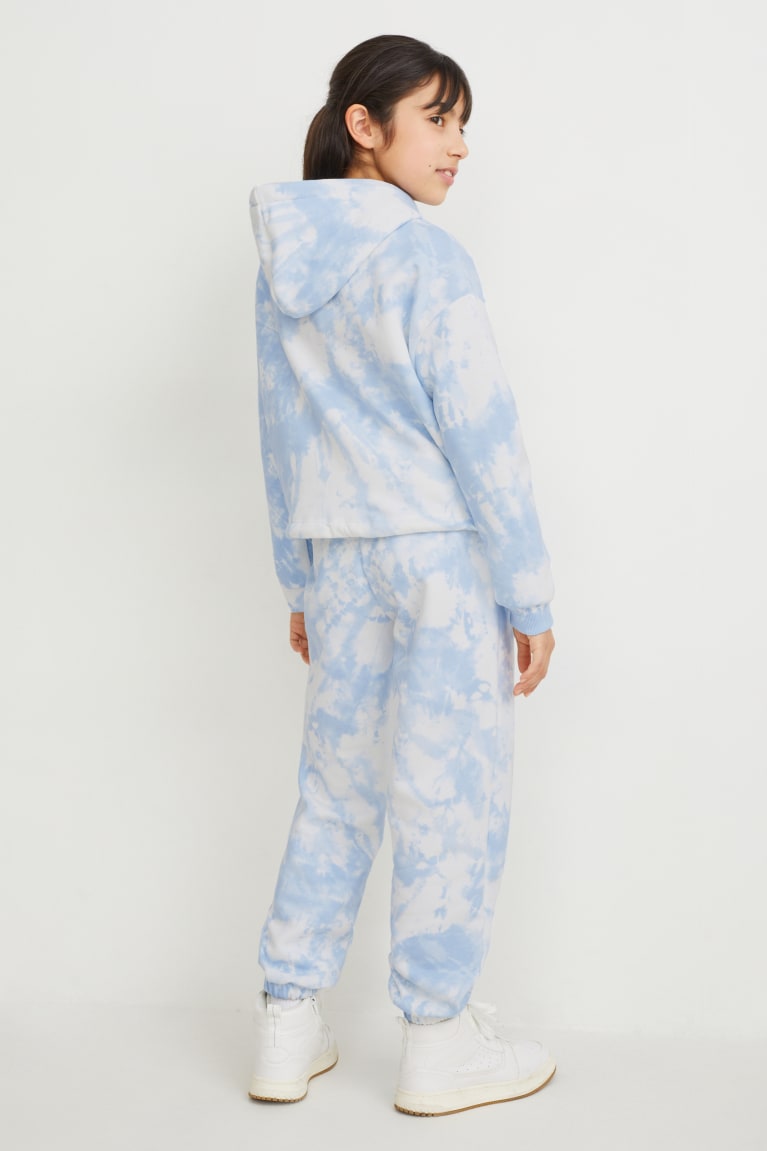 Mikiny S Kapucňou C&A Set And Joggers 2 Piece Dievcenske Biele Svetlo Modre | 1907ZMONY