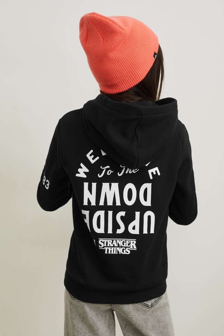 Mikiny S Kapucňou C&A Stranger Things Dievcenske Čierne | 2819XQVUA