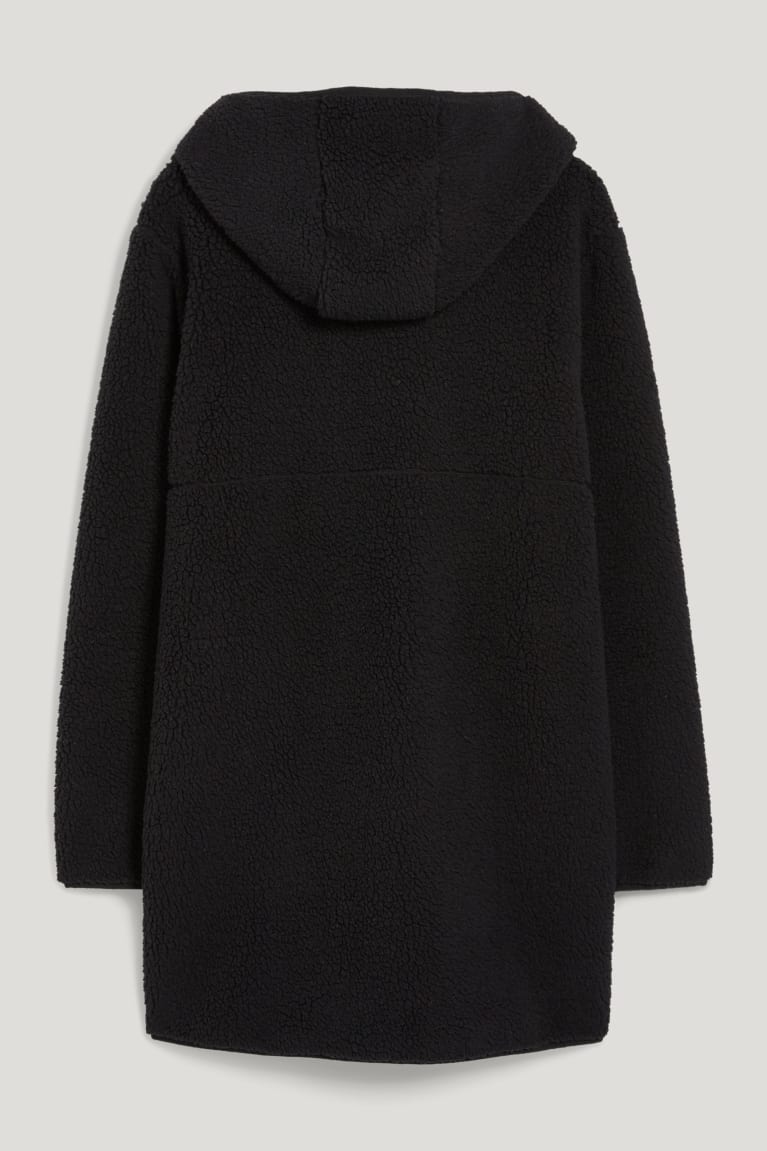 Mikiny S Kapucňou C&A Teddy Fur With Hood Damske Čierne | 0397VYXIF
