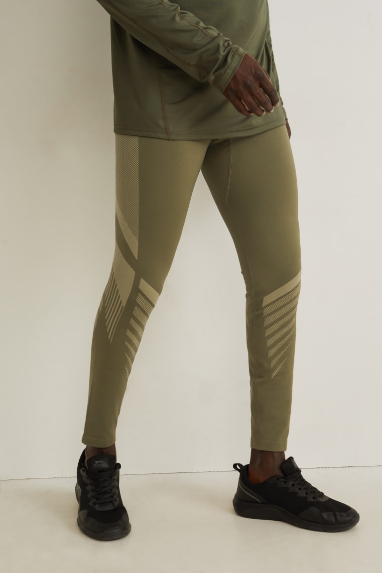 Nohavice C&A Active Leggings Panske Zelene | 3604KWDUT