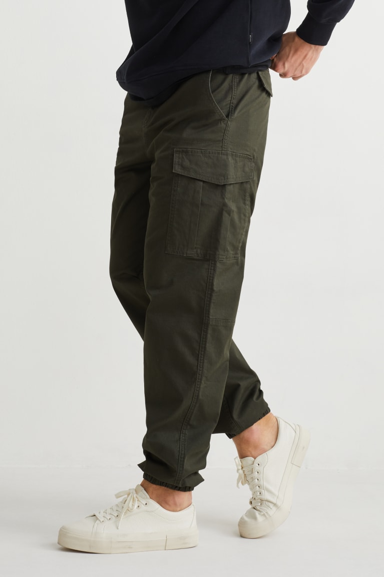 Nohavice C&A Cargo Regular Fit Lycra® Panske Modre Zelene | 7251DFQEZ