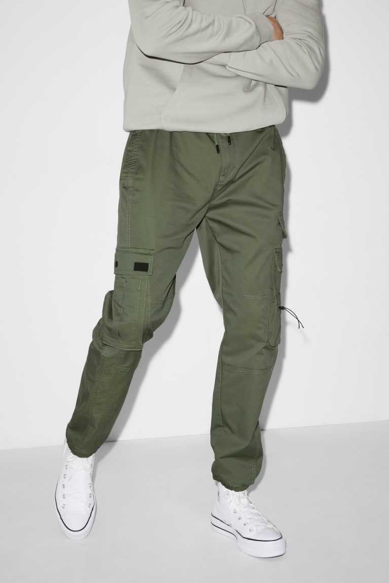 Nohavice C&A Cargo Slim Fit Panske Zelene | 0685RZDIB