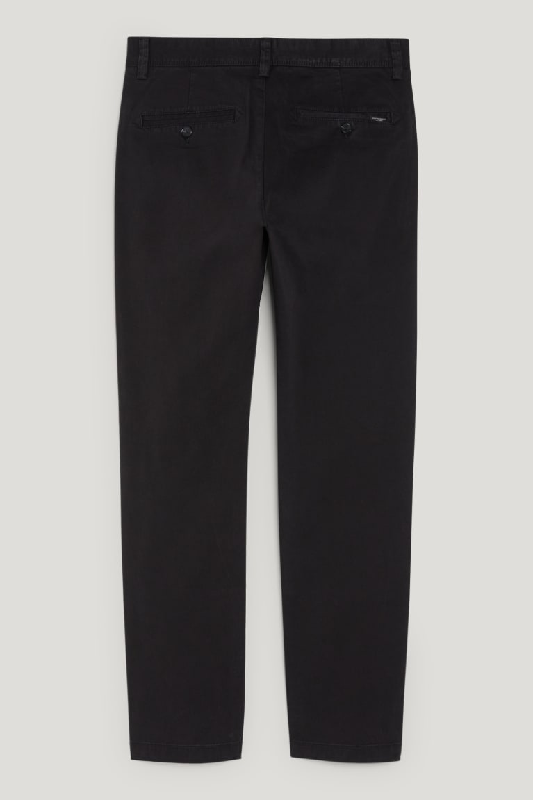 Nohavice C&A Chinos Slim Fit Flex Lycra® Panske Čierne | 0731XGYKT