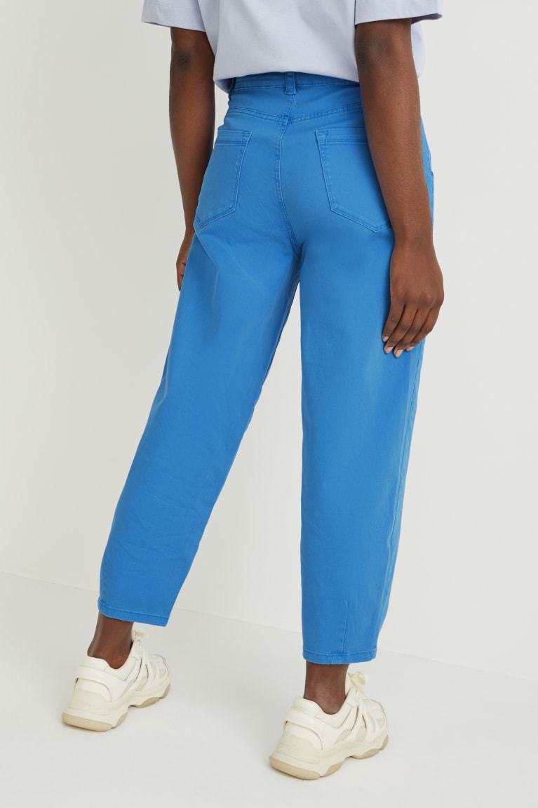 Nohavice C&A Chinos Stredne-rise Pásom Tapered Fit Damske Modre | 1309VBEFL